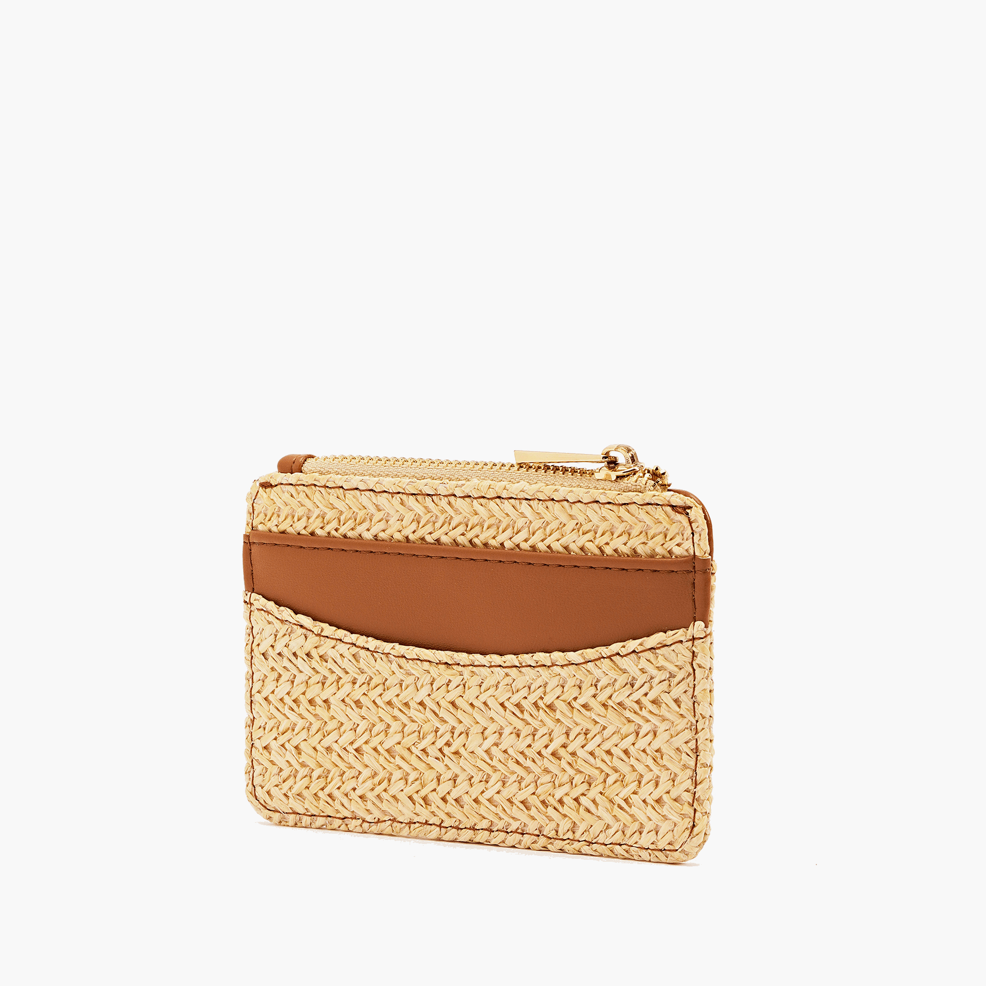 Selma Two-Tone Straw Card Wallet