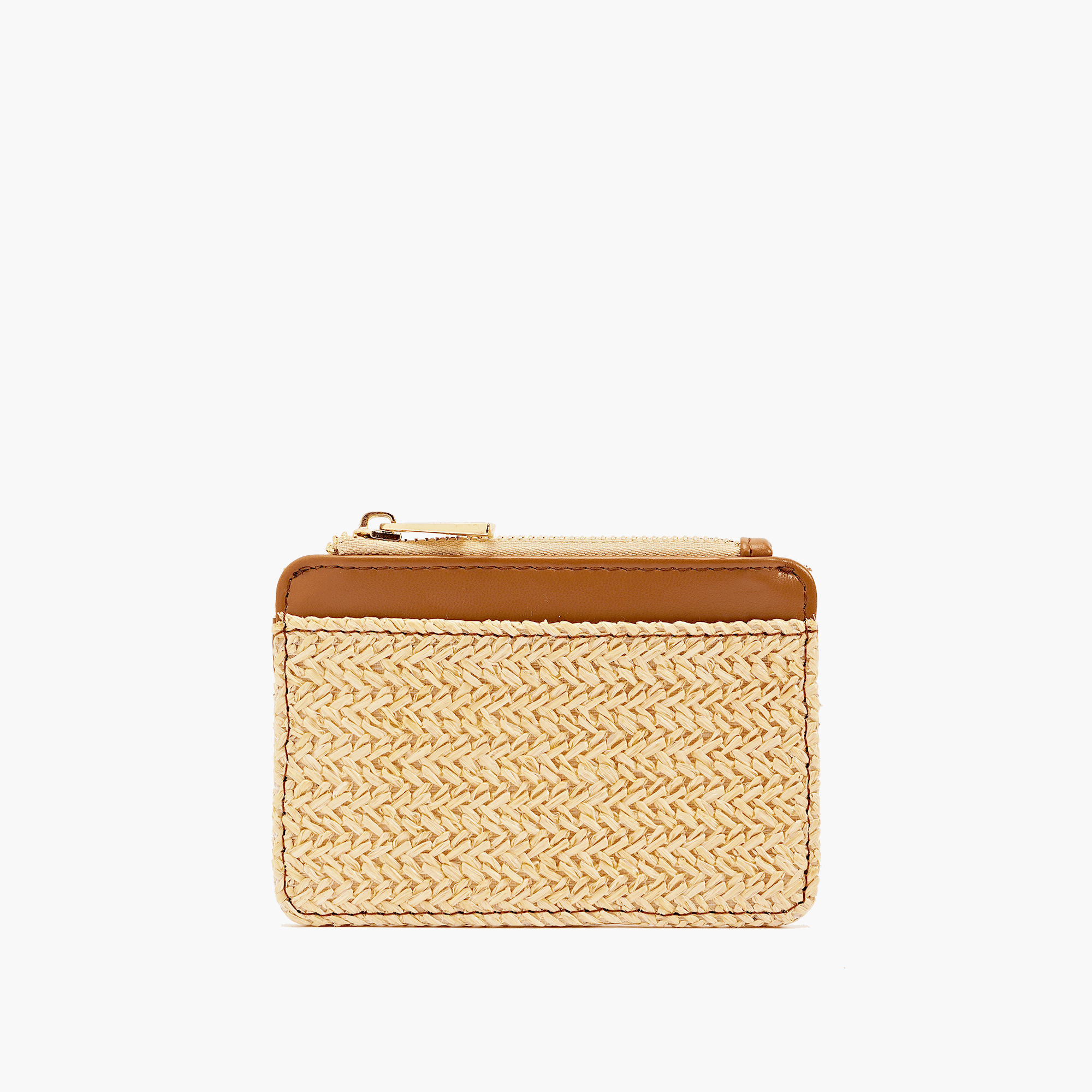 Selma Two-Tone Straw Card Wallet