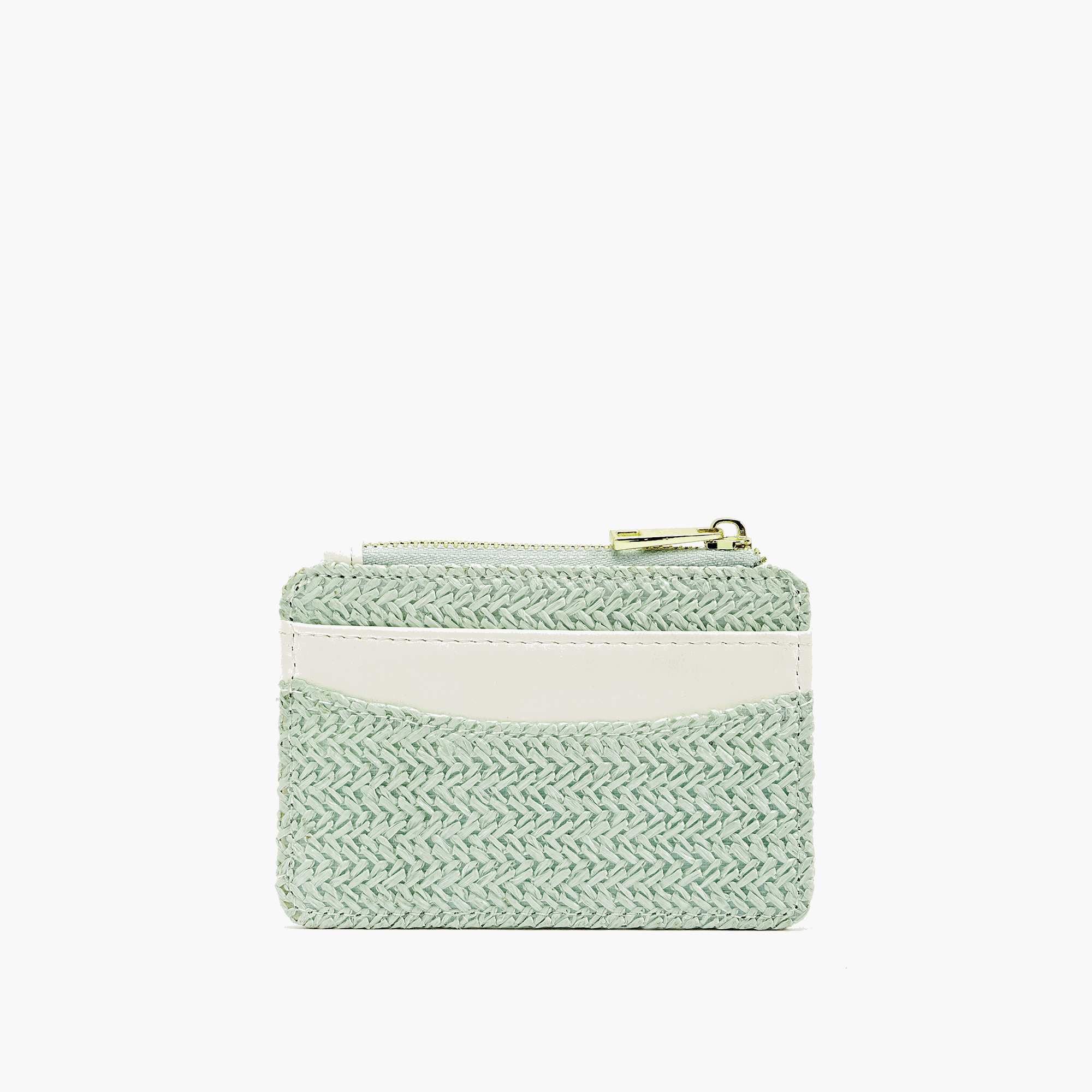 Selma Two-Tone Straw Card Wallet