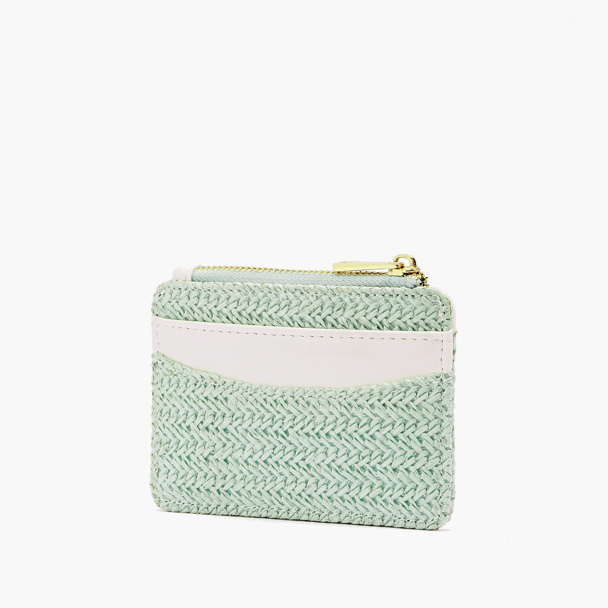 Selma Two-Tone Straw Card Wallet