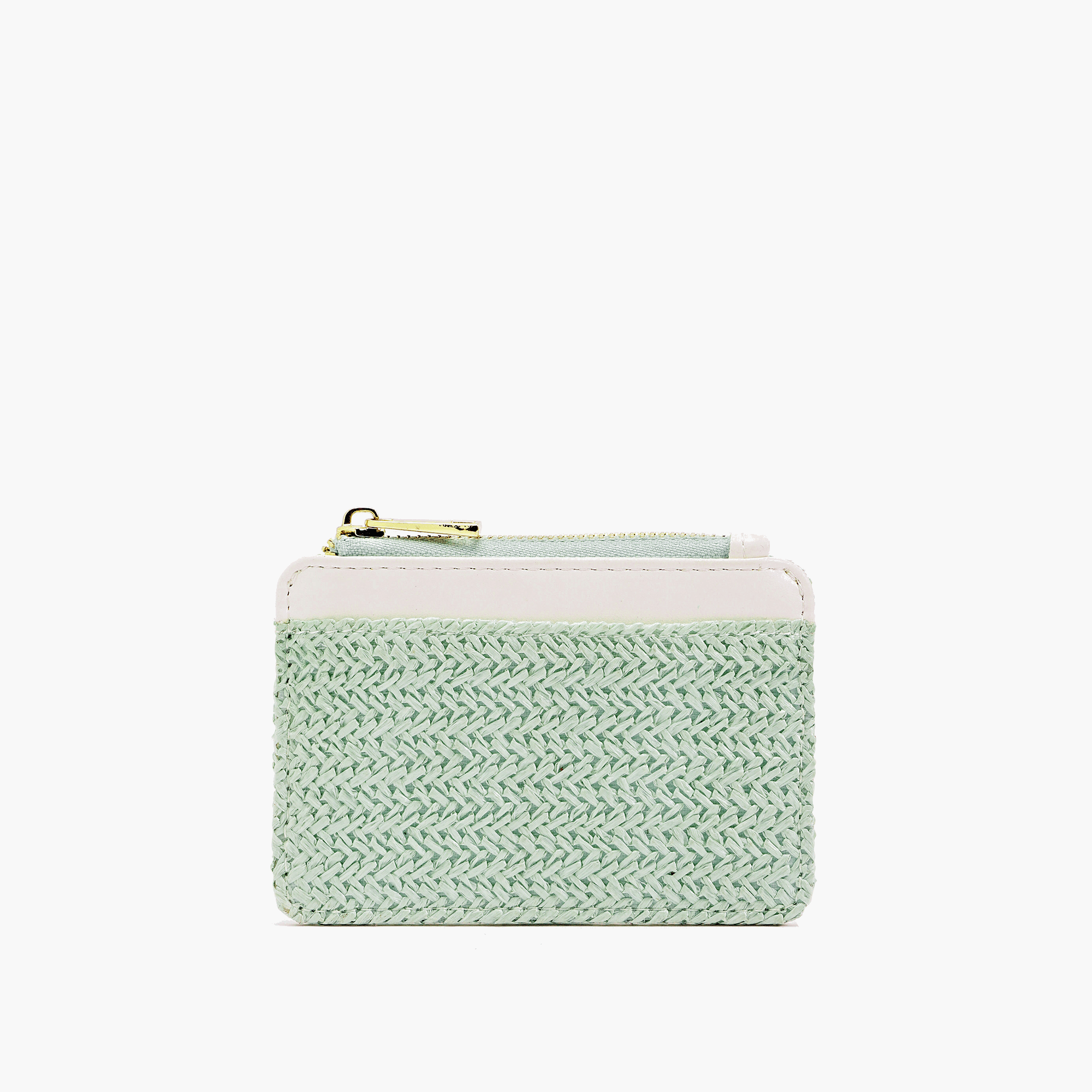 Selma Two-Tone Straw Card Wallet