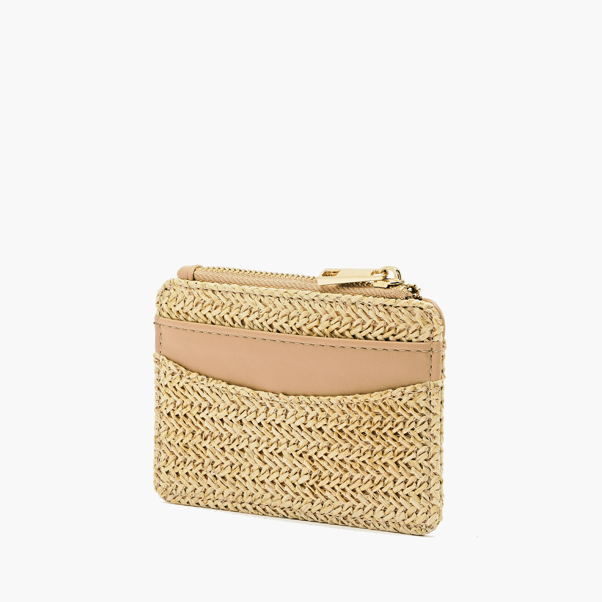 Selma Two-Tone Straw Card Wallet