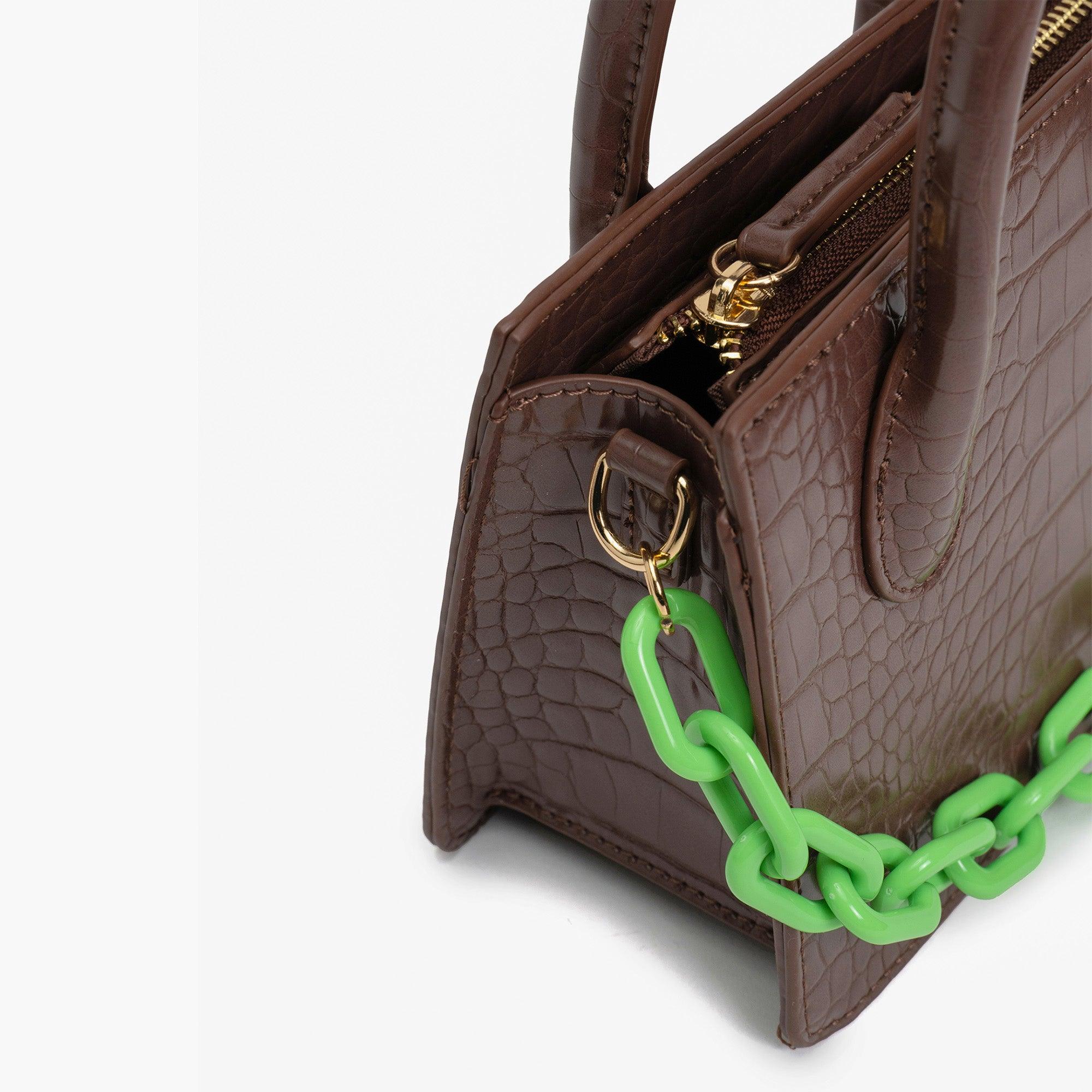 Kenzie Chain Vegan Croc Crossbody